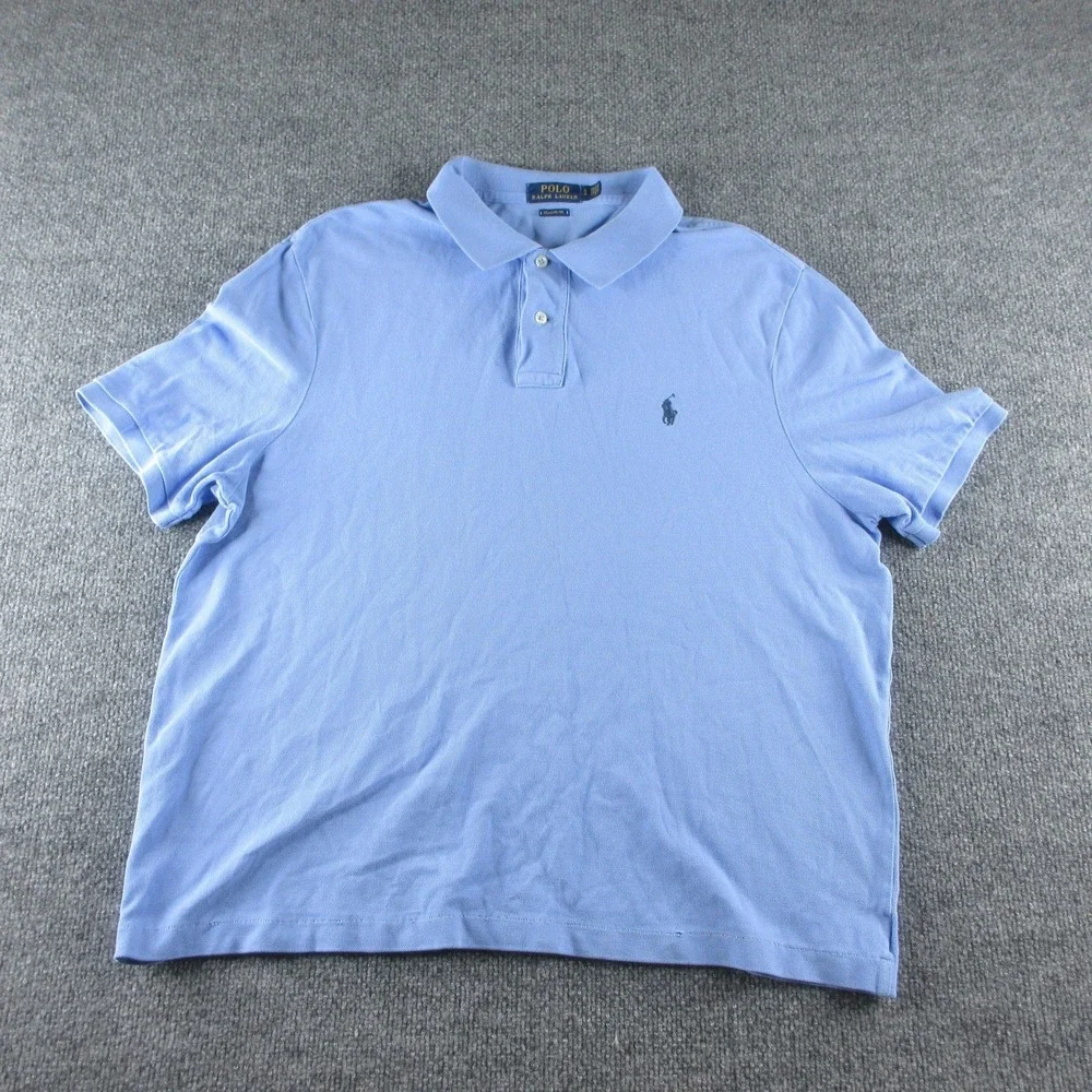Polo Ralph Lauren Polo Shirt Mens L Blue Short Sleeve Classic Fit Cotton Logo